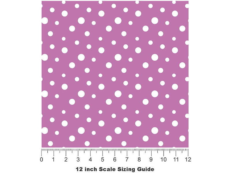 Bright Lilac Polka Dot Vinyl Film Pattern Size 12 inch Scale~Rwraps Bright Lilac Polka Dot Sizing Chart~2