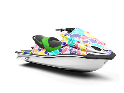 Bright Rainbow Cobblestone Jet Ski Vinyl Customized Wrap