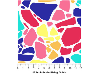 Bright Rainbow Cobblestone Vinyl Film Pattern Size 12 inch Scale~Rwraps Bright Rainbow Cobblestone Sizing Chart~3