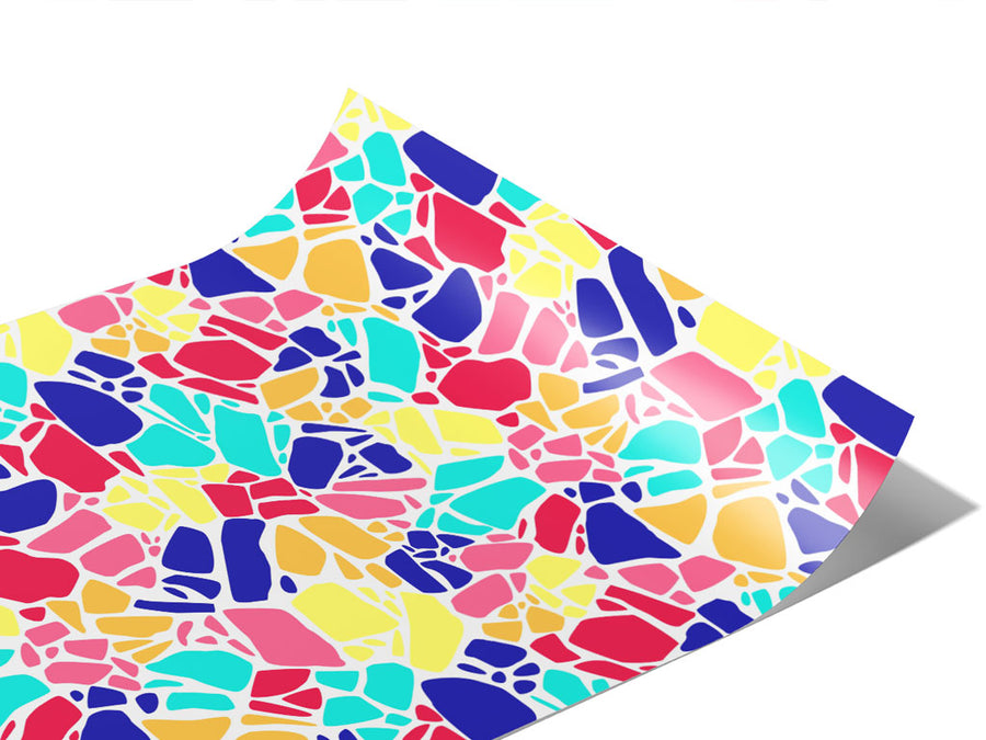 Bright Rainbow Cobblestone Vinyl Wraps~Rwraps Series 914 Digitally Printed Vinyl Wrap~1