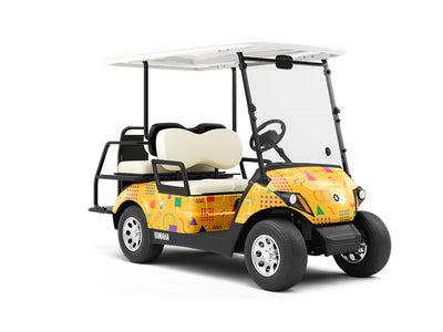 Bright Side Abstract Wrapped Golf Cart