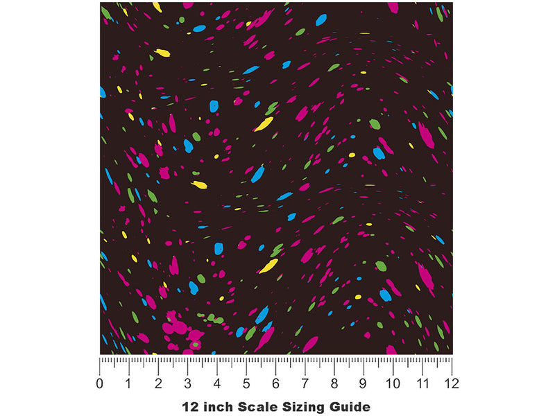 Bright Star Paint Splatter Vinyl Film Pattern Size 12 inch Scale~Rwraps Bright Star Paint Splatter Sizing Chart~2