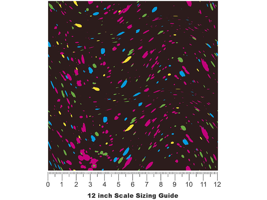 Bright Star Paint Splatter Vinyl Film Pattern Size 12 inch Scale~Rwraps Bright Star Paint Splatter Sizing Chart~2