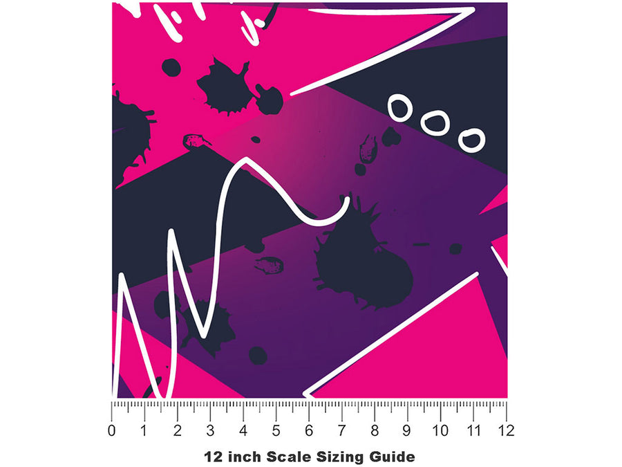 Broken Crown Abstract Vinyl Film Pattern Size 12 inch Scale~Rwraps Broken Crown Abstract Sizing Chart~2