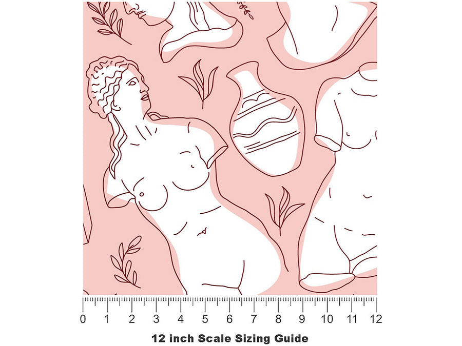 Broken Hearts Greco Roman Vinyl Film Pattern Size 12 inch Scale~Rwraps Broken Hearts Greco Roman Sizing Chart~2