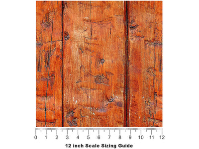 Bronze  Wood Plank Vinyl Film Pattern Size 12 inch Scale~Rwraps Bronze  Wood Plank Sizing Chart~3