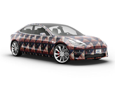 Bronze Square Tile Vehicle Vinyl Wrap