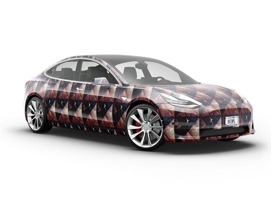 Bronze Square Tile Vehicle Vinyl Wrap