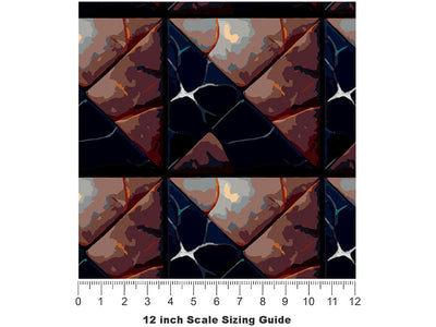Bronze Square Tile Vinyl Film Pattern Size 12 inch Scale~Rwraps Bronze Square Tile Sizing Chart~3