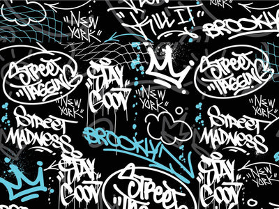 Brooklyn Tag Graffiti Vinyl Wrap Pattern~Rwraps Series 914 Digitally Printed Vinyl Wrap~0