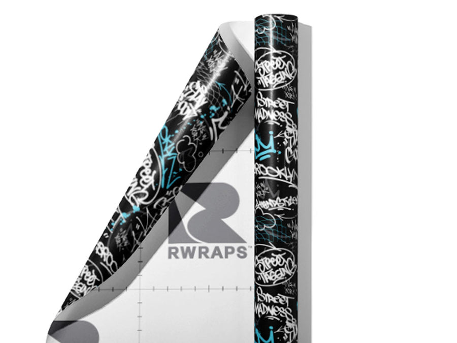 Brooklyn Tag Graffiti Wrap Film Sheets~Rwraps Series 914 Brooklyn Tag Graffiti Scrolled Sheet~4