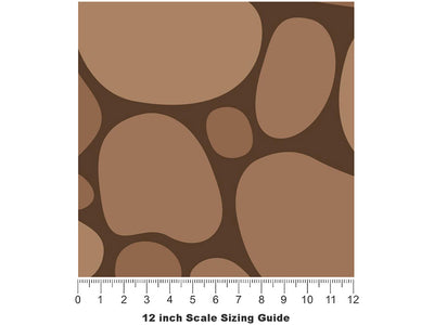 Brown  Cobblestone Vinyl Film Pattern Size 12 inch Scale~Rwraps Brown  Cobblestone Sizing Chart~3