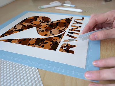 brown calvaria skull and bones Easy Weed Craft Vinyl