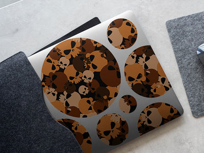 brown calvaria skull and bones DIY Laptop Stickers
