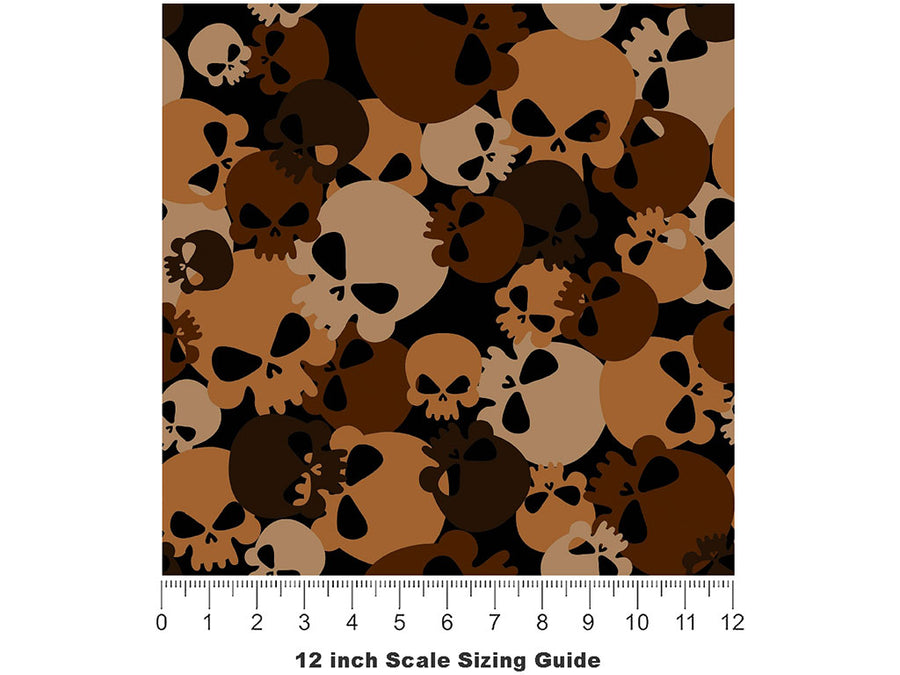 Brown Calvaria Halloween Vinyl Film Pattern Size 12 inch Scale~Rwraps Brown Calvaria Halloween Sizing Chart~2