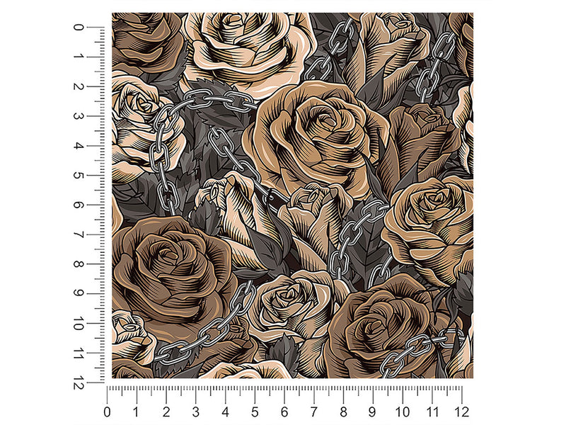 brown chain floral 1ft x 1ft Craft Sheets