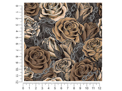 brown chain floral 1ft x 1ft Craft Sheets