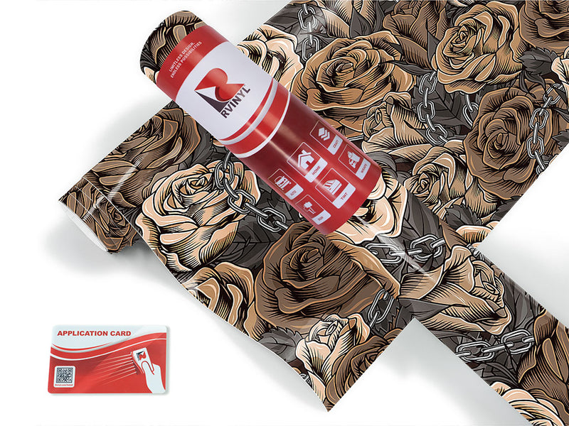 brown chain floral Craft Vinyl Roll