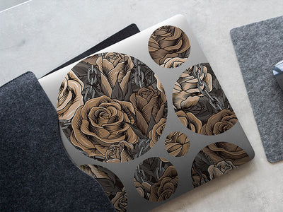 brown chain floral DIY Laptop Stickers
