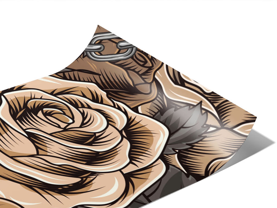 Brown Chain Floral Vinyl Wraps~Rwraps Series 914 Digitally Printed Vinyl Wrap~0