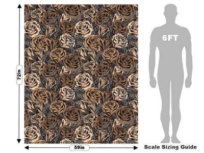 Brown Chain Floral Vehicle Wrap Scale~Rwraps Series 914 Brown Chain Floral Measurements~1