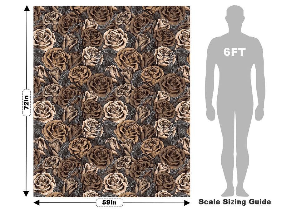 Brown Chain Floral Vehicle Wrap Scale~Rwraps Series 914 Brown Chain Floral Measurements~1