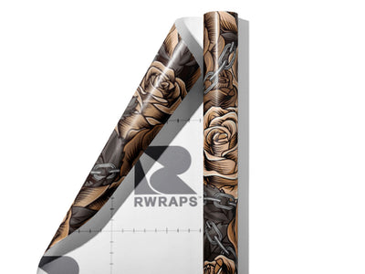 Brown Chain Floral Wrap Film Sheets~Rwraps Series 914 Brown Chain Floral Scrolled Sheet~3