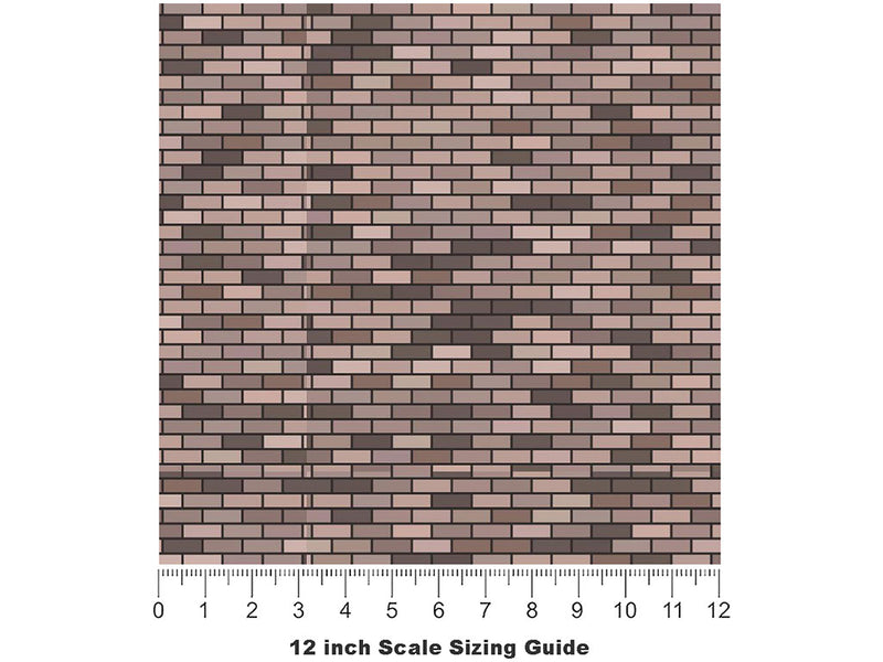 Brown  Brick Vinyl Film Pattern Size 12 inch Scale~Rwraps Brown  Brick Sizing Chart~3