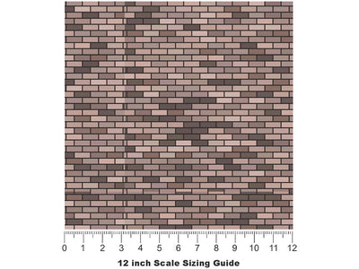 Brown  Brick Vinyl Film Pattern Size 12 inch Scale~Rwraps Brown  Brick Sizing Chart~3