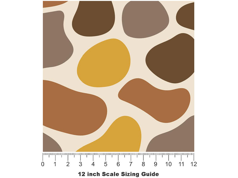 Brown  Cobblestone Vinyl Film Pattern Size 12 inch Scale~Rwraps Brown  Cobblestone Sizing Chart~3