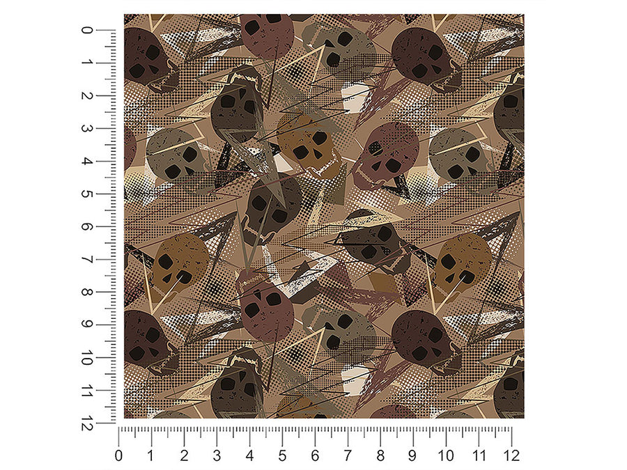 brown decomposition skull and bones 1ft x 1ft Craft Sheets