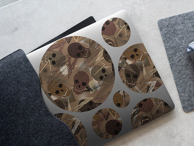 brown decomposition skull and bones DIY Laptop Stickers