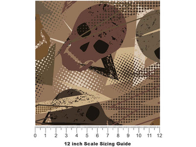 Brown Decomposition Halloween Vinyl Film Pattern Size 12 inch Scale~Rwraps Brown Decomposition Halloween Sizing Chart~2