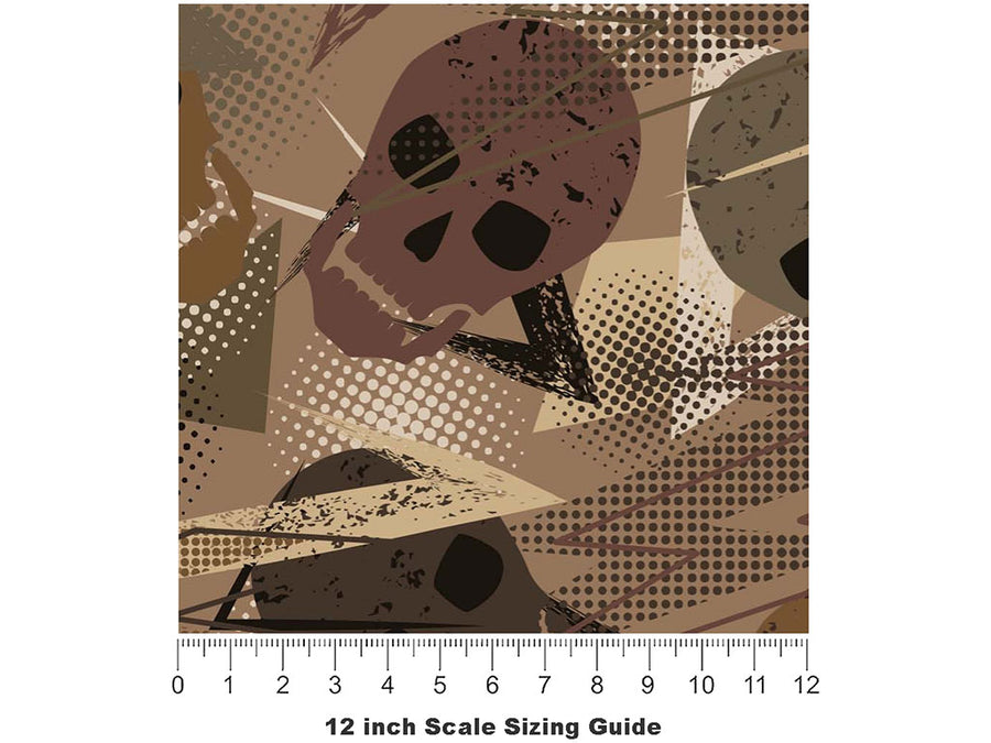Brown Decomposition Halloween Vinyl Film Pattern Size 12 inch Scale~Rwraps Brown Decomposition Halloween Sizing Chart~2