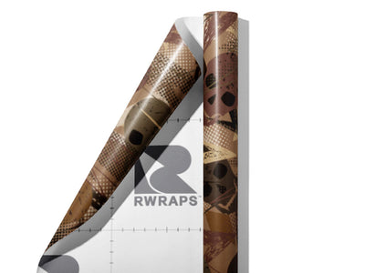 Brown Decomposition Halloween Wrap Film Sheets~Rwraps Series 914 Brown Decomposition Halloween Scrolled Sheet~3