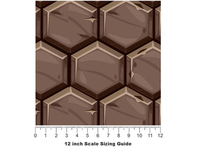 Brown  Brick Vinyl Film Pattern Size 12 inch Scale~Rwraps Brown  Brick Sizing Chart~3