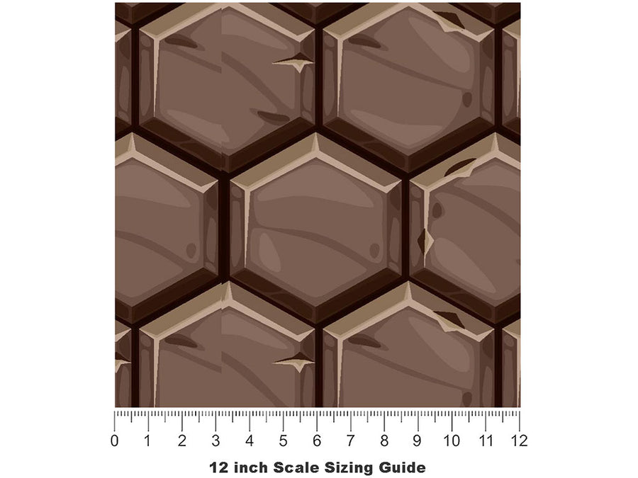 Brown  Brick Vinyl Film Pattern Size 12 inch Scale~Rwraps Brown  Brick Sizing Chart~3
