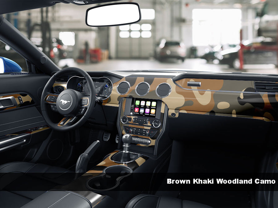 Brown Khaki Woodland Camo Dash Kit Finish