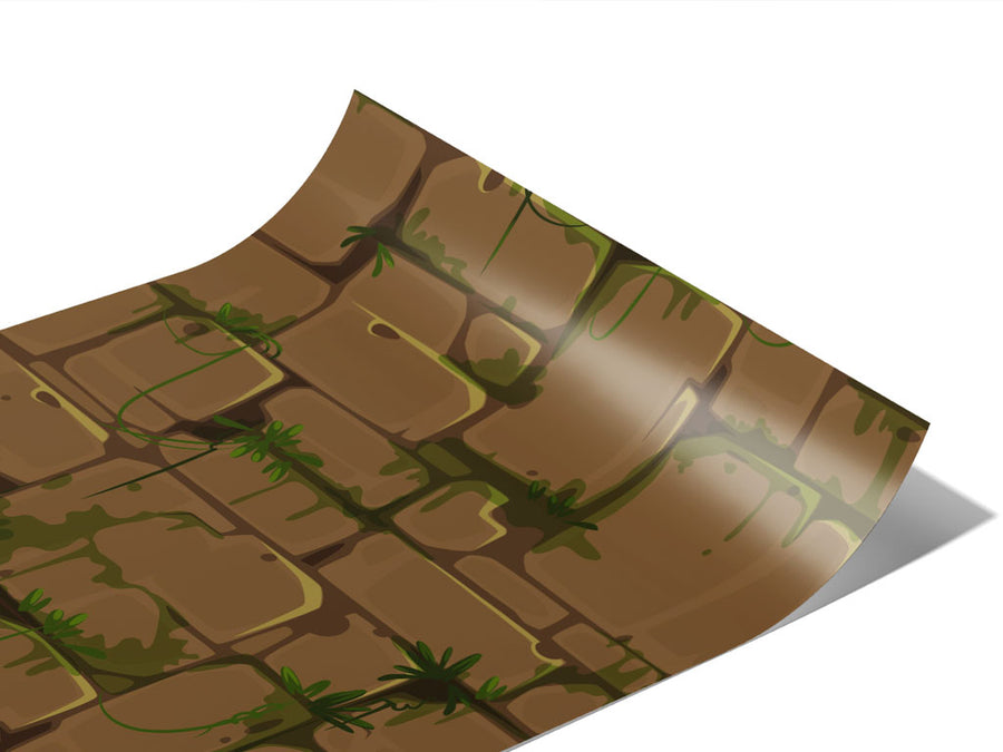 Brown Mossy Brick Vinyl Wraps~Rwraps Series 914 Digitally Printed Vinyl Wrap~1
