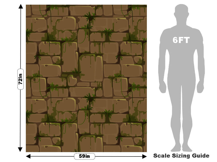 Brown Mossy Brick Vehicle Wrap Scale~Rwraps Series 914 Brown Mossy Brick Measurements~2