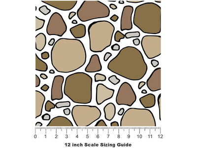 Brown  Cobblestone Vinyl Film Pattern Size 12 inch Scale~Rwraps Brown  Cobblestone Sizing Chart~3