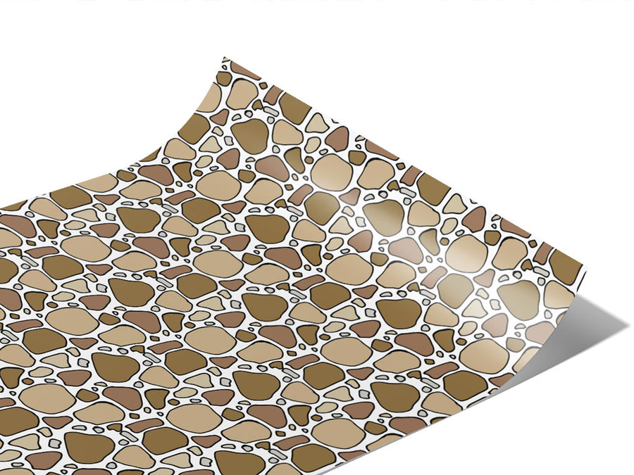Brown  Cobblestone Vinyl Wraps~Rwraps Series 914 Digitally Printed Vinyl Wrap~1