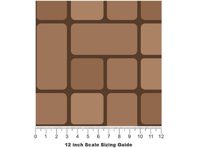 Brown  Brick Vinyl Film Pattern Size 12 inch Scale~Rwraps Brown  Brick Sizing Chart~3