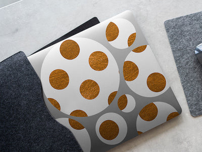 brown sugar polka dot DIY Laptop Stickers