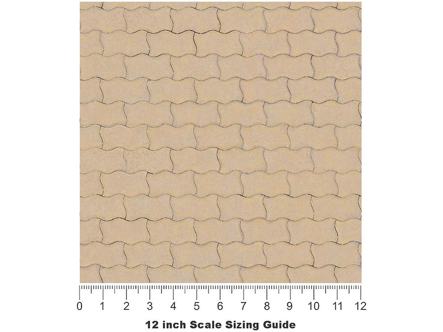 Brown Zigzag Brick Vinyl Film Pattern Size 12 inch Scale~Rwraps Brown Zigzag Brick Sizing Chart~3