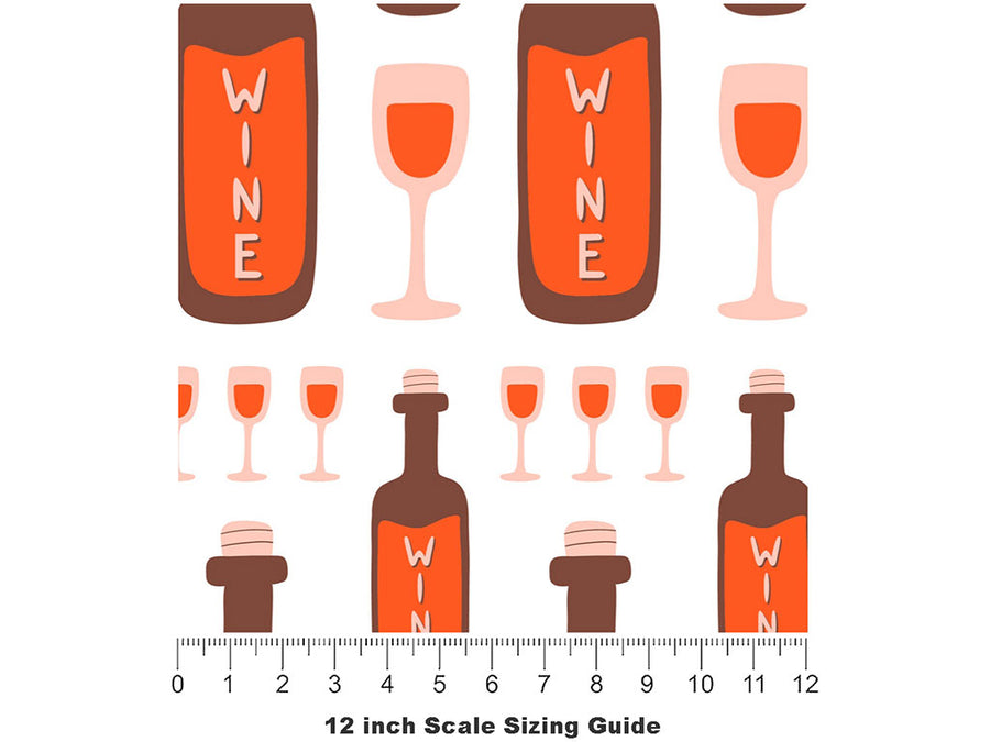 Brunch Time Alcohol Vinyl Film Pattern Size 12 inch Scale~Rwraps Brunch Time Alcohol Sizing Chart~2