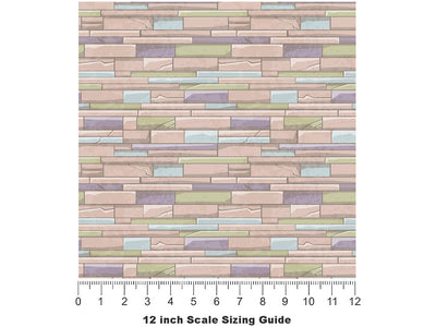 Bubblegum Pink Brick Vinyl Film Pattern Size 12 inch Scale~Rwraps Bubblegum Pink Brick Sizing Chart~3