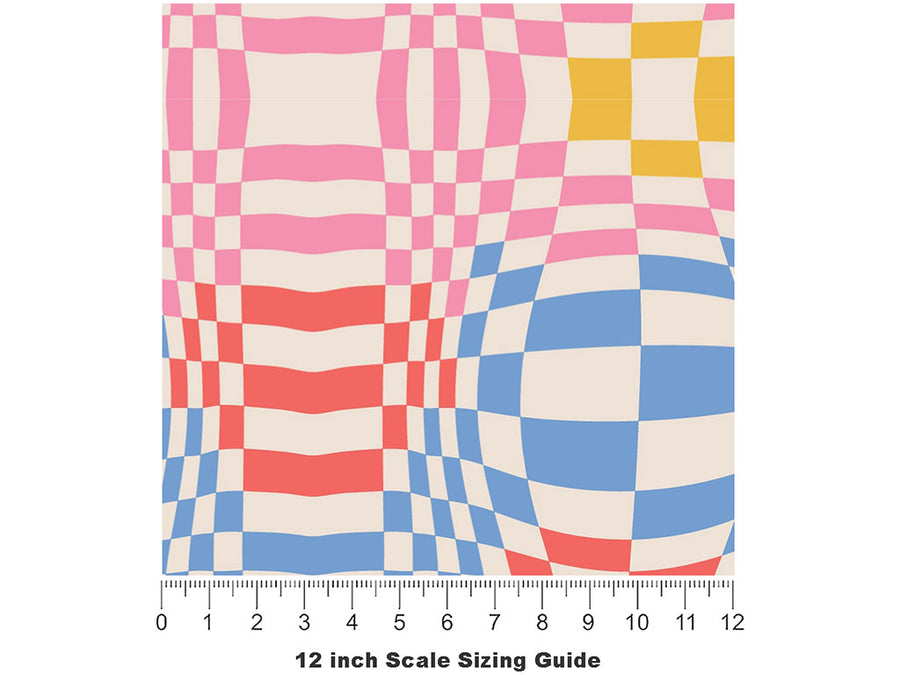 Bubbling Wall Optical Illusion Vinyl Film Pattern Size 12 inch Scale~Rwraps Bubbling Wall Optical Illusion Sizing Chart~2