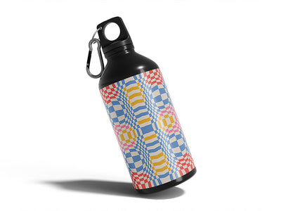 bubbling wall optical illusion Water Bottle DIY Stickers
