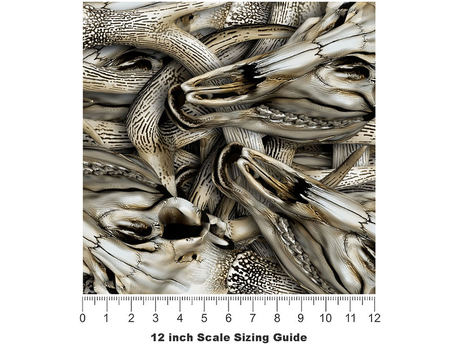 Buck Skull Camouflage Vinyl Film Pattern Size 12 inch Scale~Rwraps Buck Skull Camouflage Sizing Chart~2